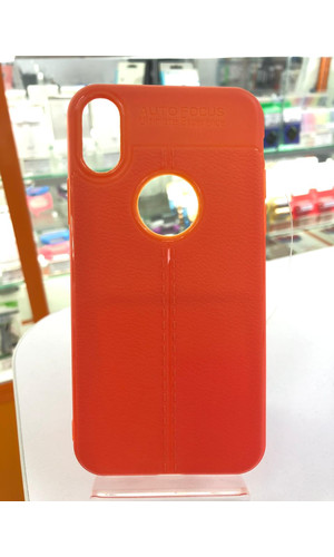 Чехол для iPhone X накладка Auto Focus силикон красная
