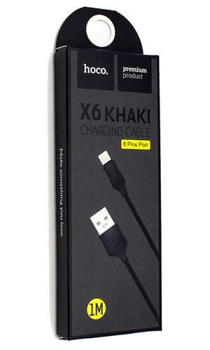 Кабель Micro USB Hoco X6 Khaki черный 1 метр фото №2