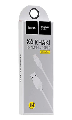 Кабель Micro USB Hoco X6 Khaki белый 1 метр фото №2