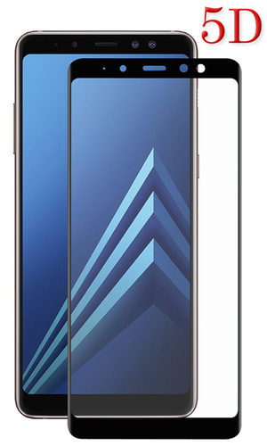 Стекло для Galaxy A8 2018 5D с черной рамкой