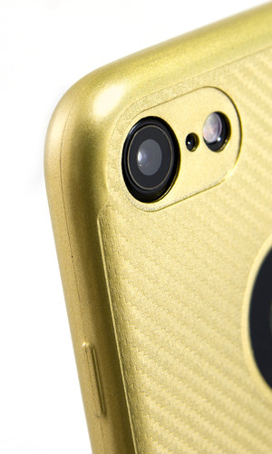 Чехол для iPhone 8 накладка силикон карбон золото