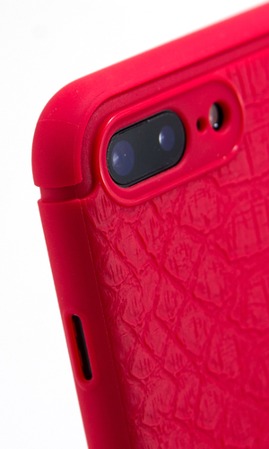 Чехол для iPhone 7 Plus накладка силикон под кожу змеи красная