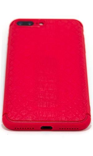 Чехол для iPhone 7 Plus накладка силикон под кожу змеи красная фото №2
