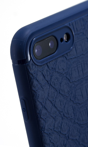 Чехол для iPhone 7 Plus накладка силикон под кожу змеи синяя