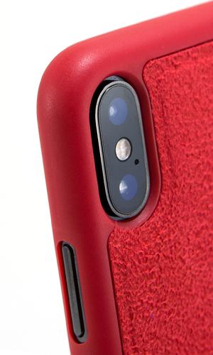 Чехол для iPhone X накладка силикон под нубук красная