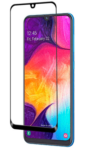Стекло для Galaxy A70 2019 9D с черной рамкой