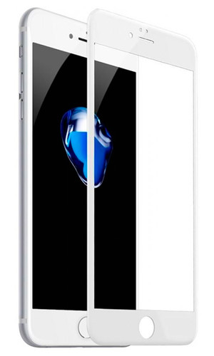 Стекло для iPhone 8 и iPhone 7 с белой рамкой 5D