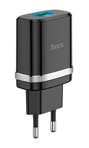 Сетевая зарядка Hoco C12Q - 1 USB порт, 18W, 3.0A черная