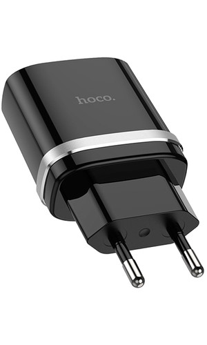 Сетевая зарядка Hoco C12Q - 1 USB порт, 18W, 3.0A черная фото №2