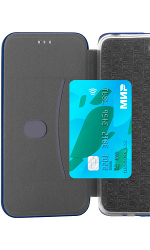 Чехол для RedMi Note 9S книжка New Case с магнитом синяя фото №4