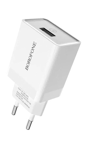 Сетевая зарядка Borofone BA17A 1 USB порт 3A 18W белая