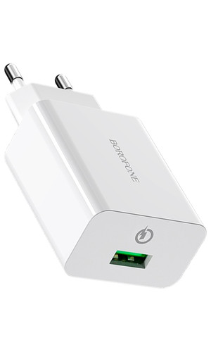 Сетевая зарядка Borofone BA21A 1 USB порт 3A 18W белая фото №2