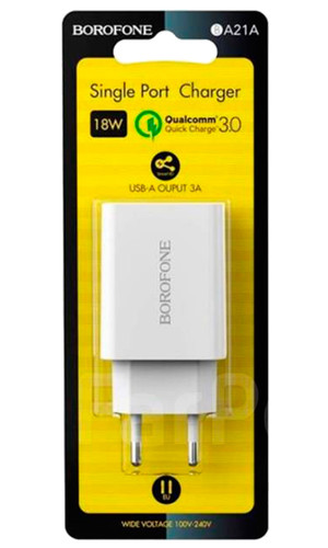 Сетевая зарядка Borofone BA21A 1 USB порт 3A 18W белая фото №5