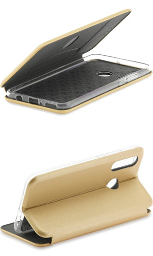 Чехол для Huawei Y7 книжка New Case с магнитом золото фото №5