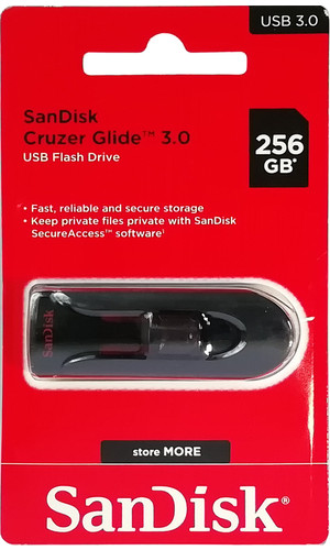 USB флешка 256Гб SanDisk Cruzer Glide USB 3.0 черная фото №2