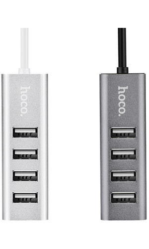 USB-Концентратор на 4 порта Hoco HB1 серый 80 cм
