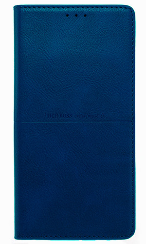 Чехол для Galaxy A12 книжка Rich Boss с магнитом синяя