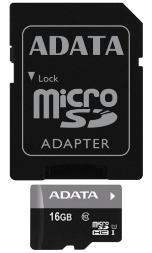 Карта памяти ADATA Premier microSDHC Class 10 UHS-I U1 16GB + SD адаптер фото №2