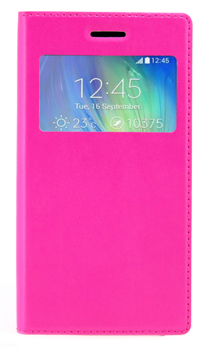 Чехол для iPhone 8 книжка с окном с магнитом розовая