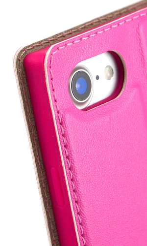 Чехол для iPhone 8 книжка с окном с магнитом розовая фото №5