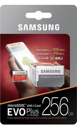 Кликните для увеличения изображения Карта памяти Samsung MicroSD 256Гб Class 10 Evo Plus U3 + SD адаптер