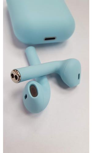 Беспроводные наушники TWS i12 Bluetooth синие фото №3
